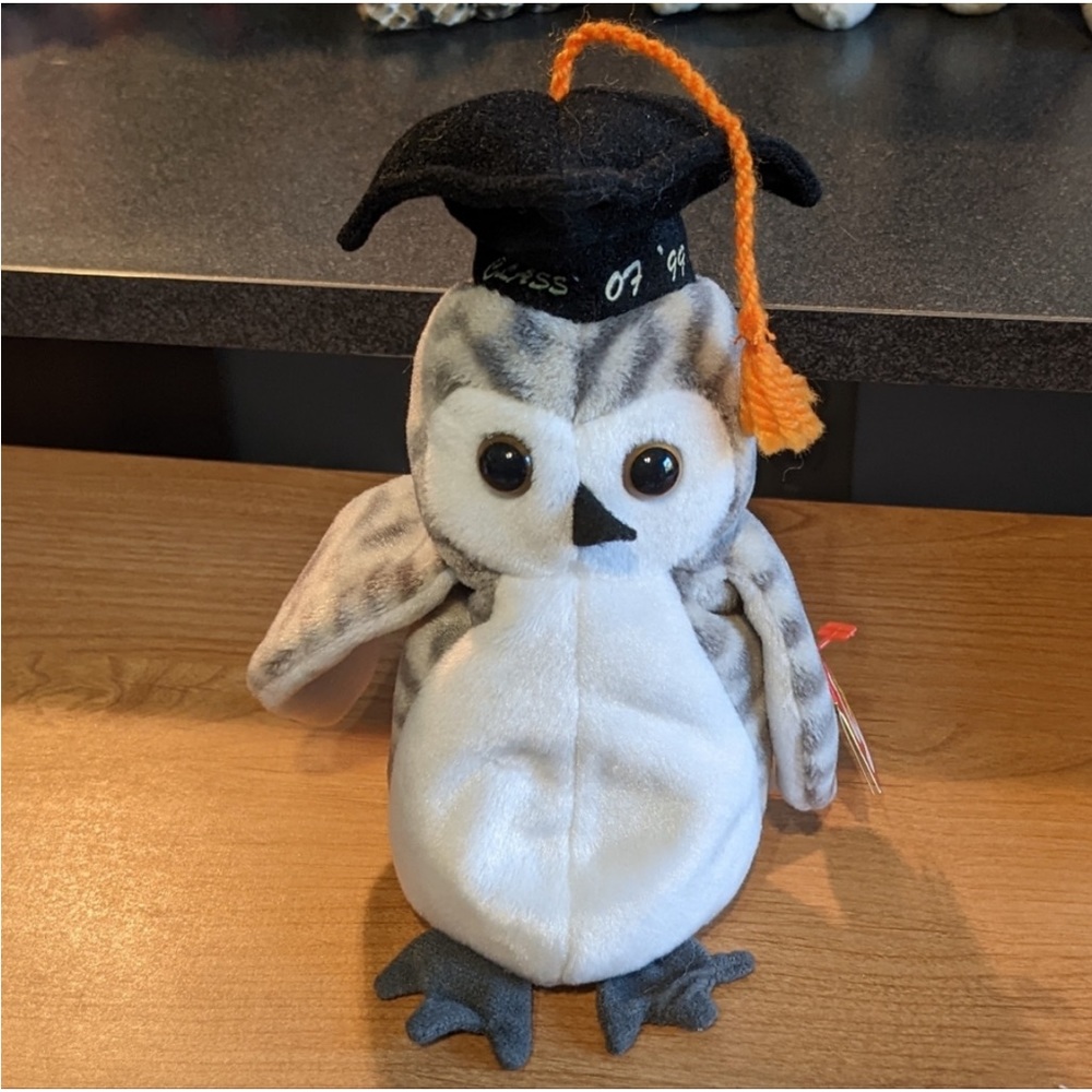 3/$12! Ty Beanie Baby - Wiser the Owl - MWMT!